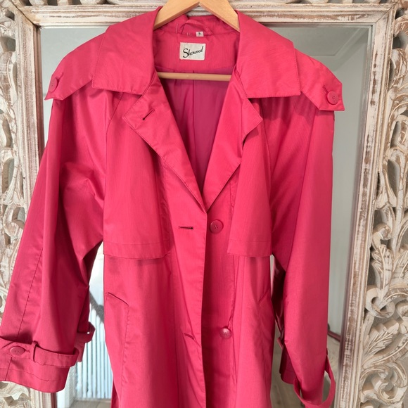 Vintage Hot Pink Trench Coat - Picture 2 of 6